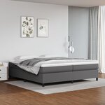 vidaXL Lit à sommier tapissier avec matelas Gris 200x200 cm Similicuir