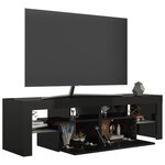 vidaXL Meuble TV avec lumières LED noir brillant 140x36 5x40 cm