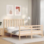 vidaXL Cadre de lit avec tête de lit 120x200 cm bois massif