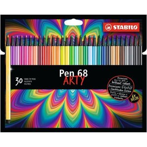 Etui carton x 30 feutres de dessin stabilo pen 68 arty