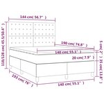 vidaXL Lit à sommier tapissier avec matelas Noir 140x190 cm Similicuir