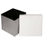 Pouf coffre pliable imitation fourrure léo