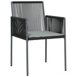 vidaXL Ensemble à dîner de jardin coussins 7 Pièces noir rotin et acier