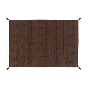 Tapis coton lavable Tribu sol marron - 170 x 240 cm