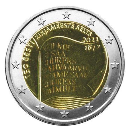 2 euro commemorative 2022 : estonie (société littéraire)