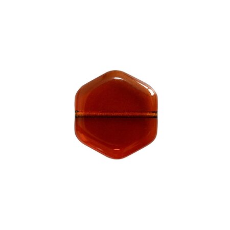 Diy - 10 perles vintage en verre hexagone 16 x 15mm  - dark topaz