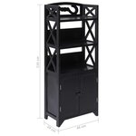 vidaXL Armoire de salle de bain Noir 46x24x116 cm Bois de Paulownia