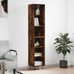 vidaXL Buffet haut Chêne fumé 34 5x32 5x180 cm Bois d'ingénierie