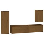vidaXL Meubles TV 4 Pièces Marron miel Bois massif de pin