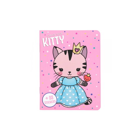 Petit carnet de coloriage à décorer de stickers - animaux  a habiller - chat