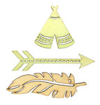 Embellissement scrap et déco en bois Indien 4 à 7 cm 3 pièces