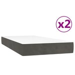 vidaXL Lit à sommier tapissier et matelas Gris foncé 200x200cm Velours