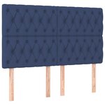 vidaXL Lit à sommier tapissier avec matelas Bleu 140x190 cm Tissu