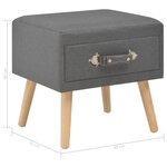 vidaXL Table de chevet Gris foncé 40x35x40 cm Tissu