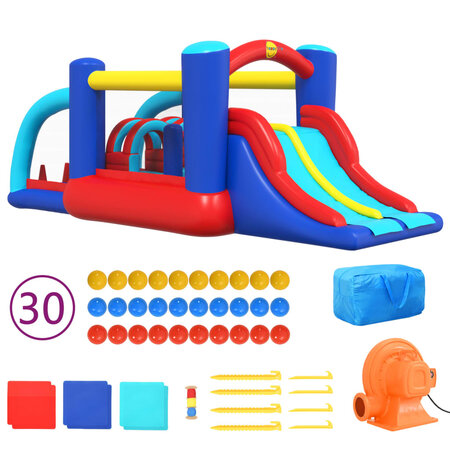 Happy Hop Château gonflable avec toboggan 529x252 5x215 cm PVC