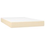 vidaXL Sommier tapissier avec matelas et LED Crème 120x200 cm Tissu