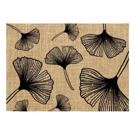 Set de table en toile de jute feuilles 3