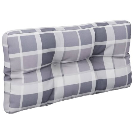 vidaXL Coussin de canapé palette Motif à carreaux gris 70x40x10 cm