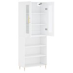 vidaXL Buffet haut Blanc 69 5x34x180 cm Bois d'ingénierie