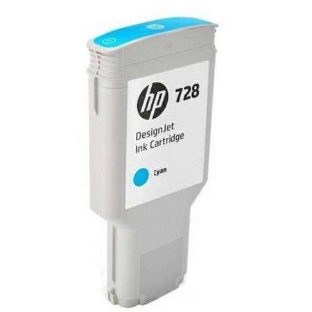 Cartouche jet d'encre n°728 cyan hp (300 ml) pour imprimante jet d'encre hp