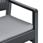vidaXL Salon de jardin 3 Pièces avec coussins Plastique Gris