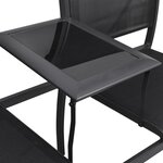 vidaXL Banc de jardin à 2 places 131 cm Acier et textilène Noir