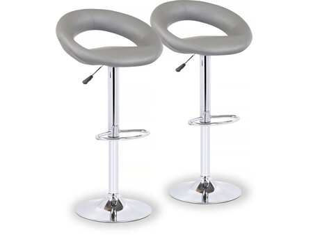 Lot de 2 tabourets de bar "Bellini" - Gris