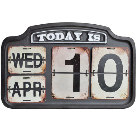 Calendrier rétro en métal noir