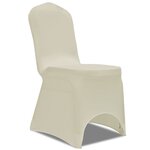 vidaXL Housse de chaise extensible 100 Pièces Couleur crème