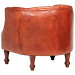 vidaXL Fauteuil tube Marron 62x58x65 cm Cuir véritable