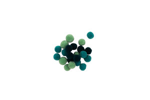 Pompon rond en laine Camaieu Bleu 20 pièces