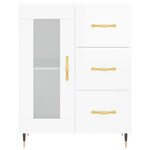 vidaXL Buffet haut Blanc brillant 69 5x34x180 cm Bois d'ingénierie