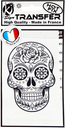Transfert thermocollant Tête de mort 9 x 14 5 cm