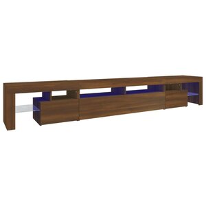 vidaXL Meuble TV avec lumières LED Chêne marron 260x36 5x40 cm