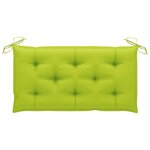 vidaXL Banc de jardin avec coussin vert vif 112 cm Bois de teck massif