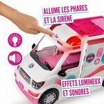 Barbie véhicule médical transformable en hôpital avec accessoires  sons et lumieres