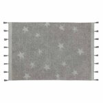 Tapis coton motif star - gris - 120 x 175