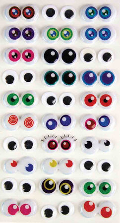 Yeux mobiles 3D adhésifs 1 cm 30 paires