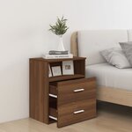 vidaXL Tables de chevet 2 Pièces Chêne marron 50x32x60 cm