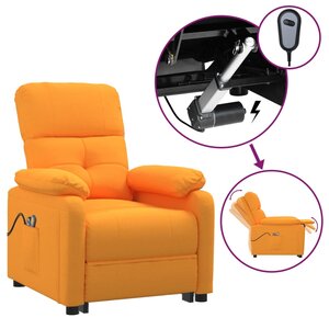 vidaXL Fauteuil électrique de massage Jaune foncé Tissu