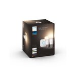 Philips hue blanc - kit de démarrage ampoule led connectée - 9 5w - e27 - pack de 2