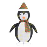 vidaXL Décoration de Noël pingouin à LED Tissu de luxe 90 cm