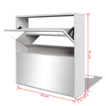 vidaXL Meuble à chaussures 2 étages avec miroir 63 x 17 x 67 cm Blanc