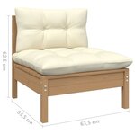vidaXL Salon de jardin 13 Pièces avec coussins Marron miel Bois de pin