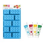 Coffret moule en silicone briques + 4 colorants alimentaires