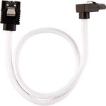 CORSAIR Câble gainé Premium SATA 6Gbps Blanc 30cm 90° - (CC-8900279)