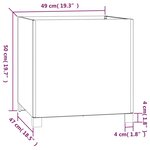 vidaXL Jardinières avec pieds 2 Pièces Rouillé 49x47x50 cm Acier corten