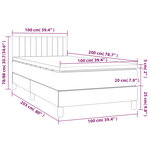 vidaXL Lit à sommier tapissier avec matelas Marron foncé 100x200 cm