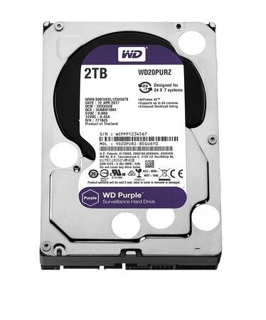 Disque Dur Western Digital 2 To (2000 Go) S-ATA 3 - Caviar Purple (WD20PURZ)
