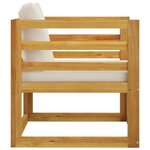 vidaXL Chaise de jardin avec coussins crème Bois d'acacia massif